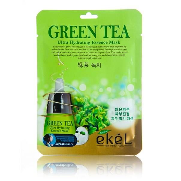 Ekel cosmetics Тканевая маска с зеленым чаем Ekel Green Tea Ultra Hydrating Essence Mask