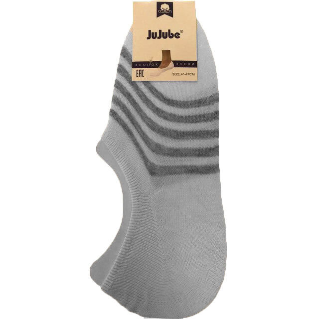 Мужские носки-подследники JuJube белого цвета в полосочку (ниже косточки). Размер 41-47.