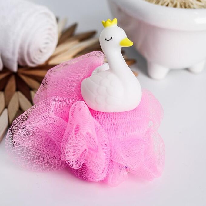 СИМА-ЛЕНД Игрушка-мочалка для купания, детская «Лебедь»