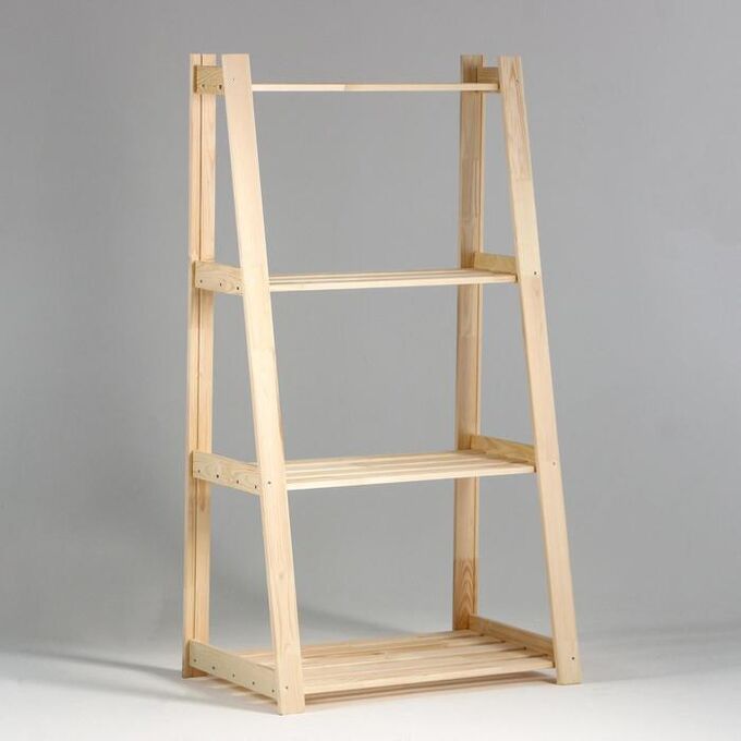 Клик Мебель Стеллаж деревянный усиленный &quot;Горка&quot; 150х84х48см, 4 полки