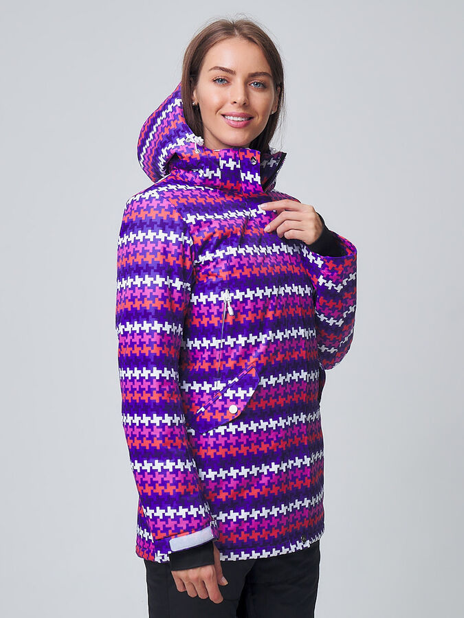Женская зимняя горнолыжная куртка темно-фиолетового цвета