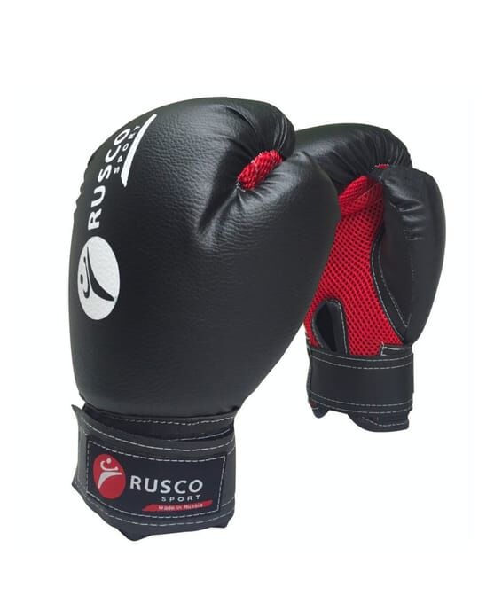 Перчатки боксерские Rusco, 6oz, к/з, черный