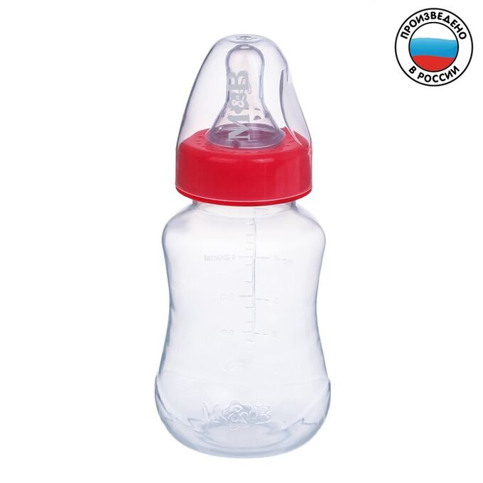 Mum&Baby Бутылочка для кормления детская приталенная, 150 мл, от 0 мес., цвет красный