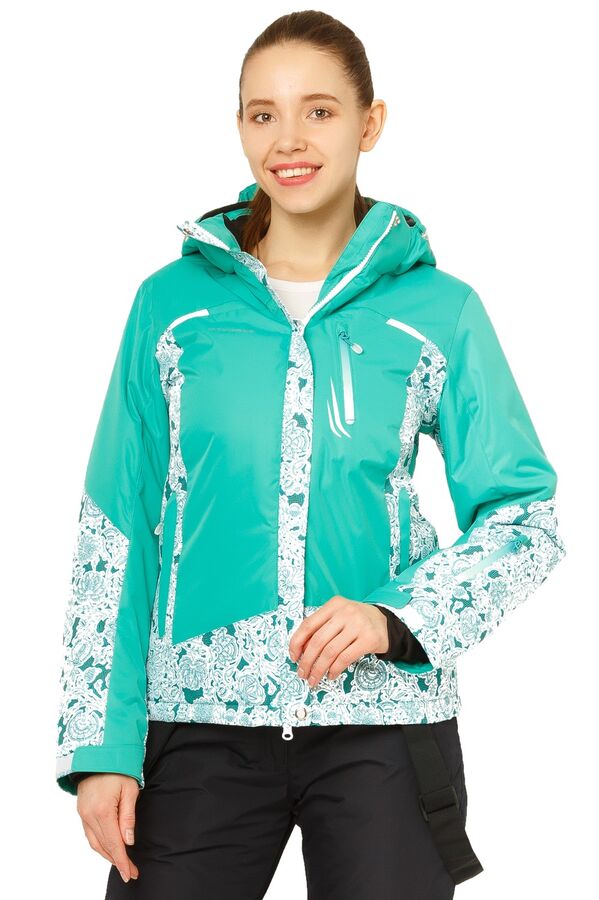 Женская зимняя горнолыжная куртка зеленого цвета 17122Z