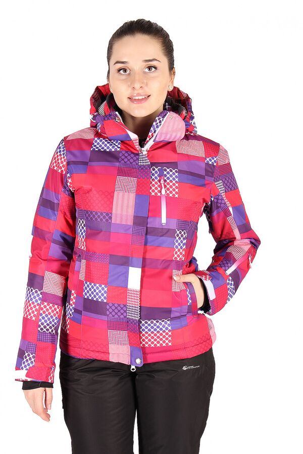 Женская зимняя горнолыжная куртка розового цвета 1784R
