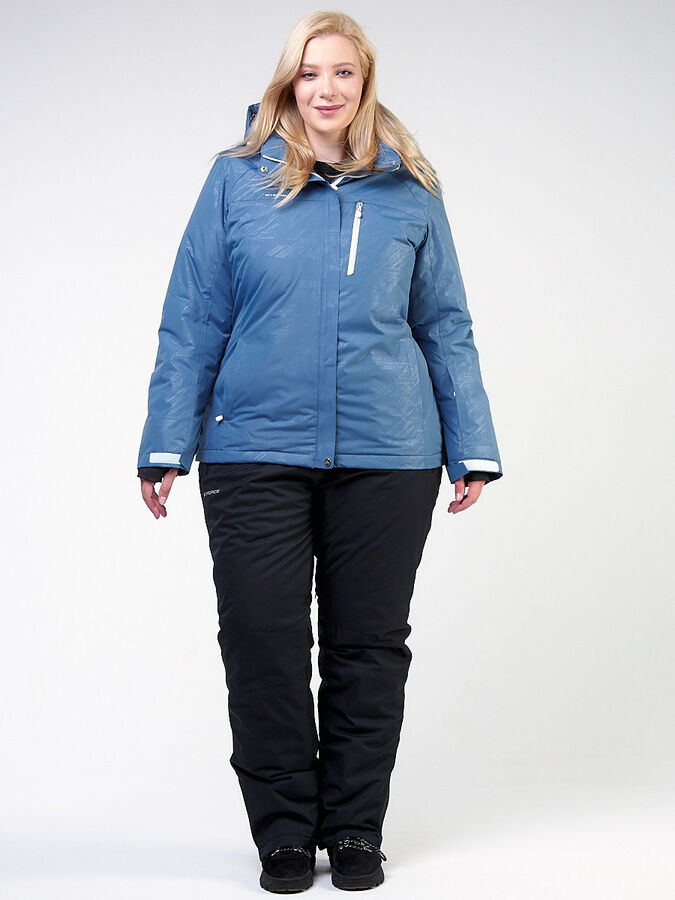 MTFORCE Женский зимний костюм горнолыжный большого размера голубого цвета 021982Gl