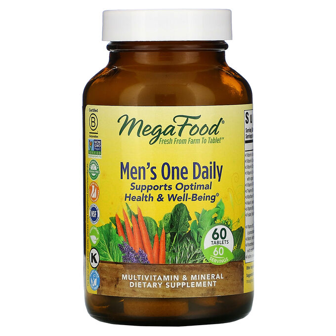 MegaFood, Men&#039;s One Daily, витамины для мужчин, 60 таблеток