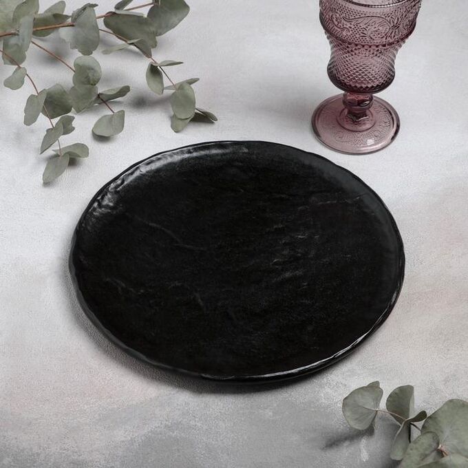 Блюдо для подачи Magistro Moon, 27x2 см, цвет чёрный