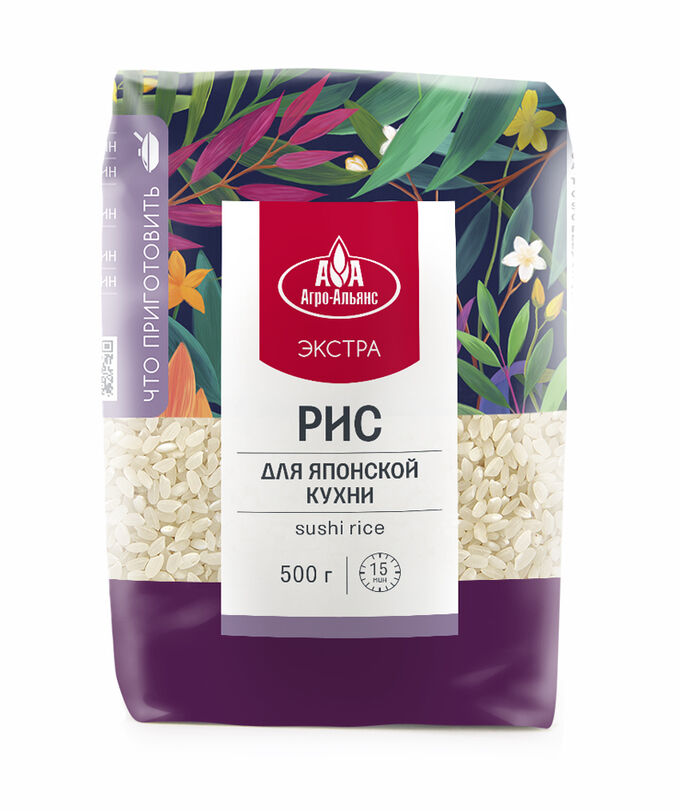 Агро-Альянс Агроальянс Экстра Рис для японской кухни (Суши) 500г. 1/8, шт