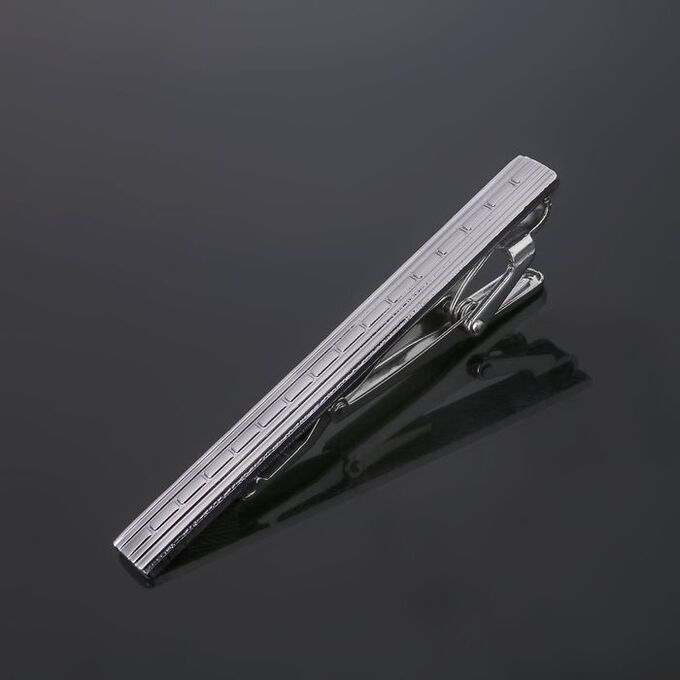 Queen fair Зажим для галстука стальной &quot;Классический&quot; пунктир, цвет серебро