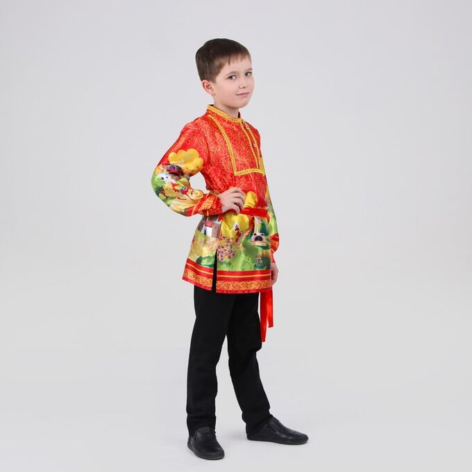 Русская рубаха для мальчика «Русские сказки», р. 30, рост 110-116 см