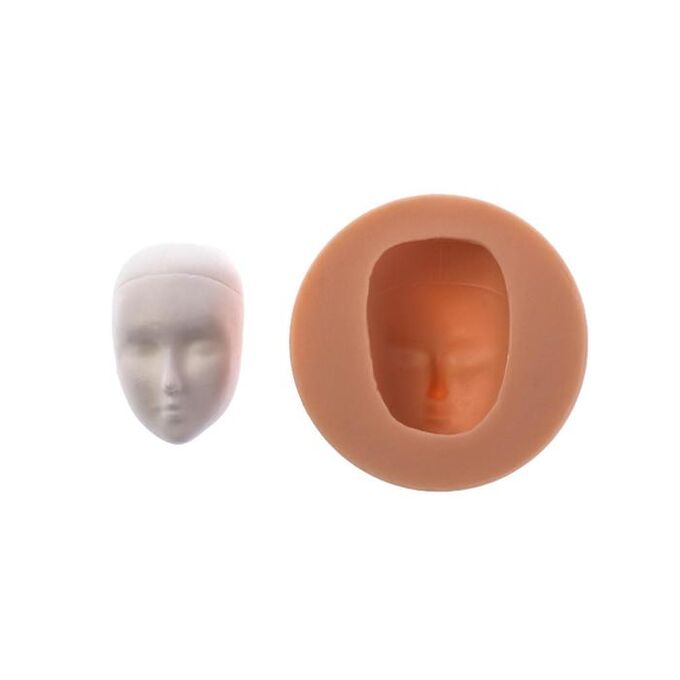 Молд силикон для полимерной глины №529 &quot;Голова с чертами лица&quot; 3х2,2 см  МИКС