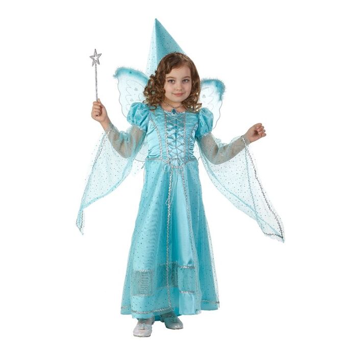 Карнавальный костюм «Сказочная фея», бархат, размер 34, рост 134 см, цвет голубой