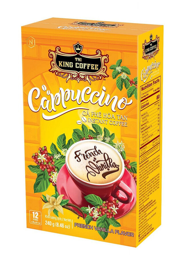 Вьетнамский растворимый кофе «King coffee » Капучино ваниль ( 12 пакетиков по 20 грамм)