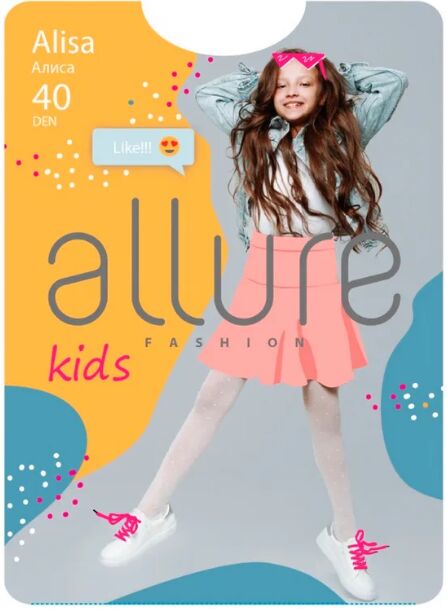 allure kids Колготки ALISA 40 ден с фактурным рисунком «горошек».