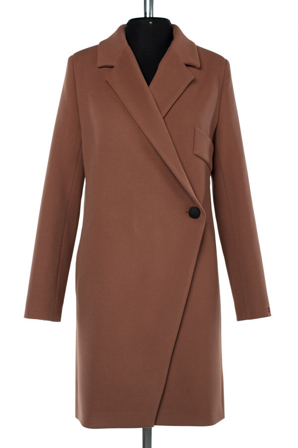01-10040 Пальто женское демисезонное Пальтовая ткань светло-коричневый
