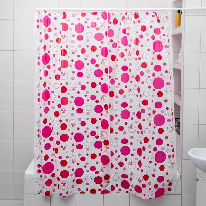 Штора для ванной комнаты «Радуга цвета», 180x180 см, полиэтилен, цвет МИКС