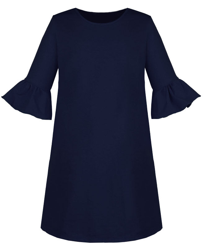 Синее платье для девочки с воланами 83831-ДОШ19