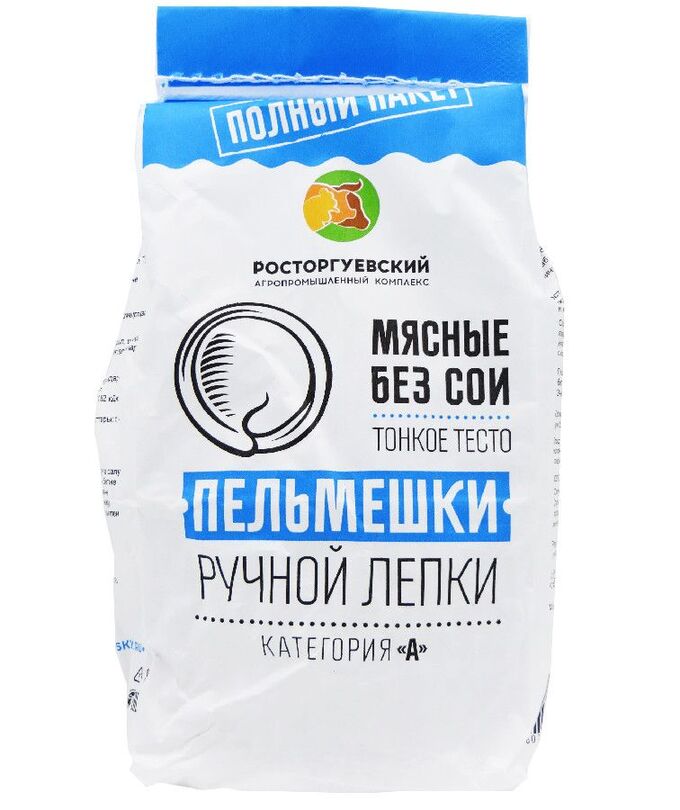 Пельмени &quot;Росторгуевские&quot; мясные без сои 0,8кг 1/6 Агрокомплекс Росторгуевский