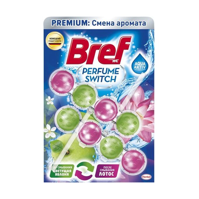 Чистящий блок цветущая яблоня–лотос, Henkel Bref Перфюм Свитч, 2*50г