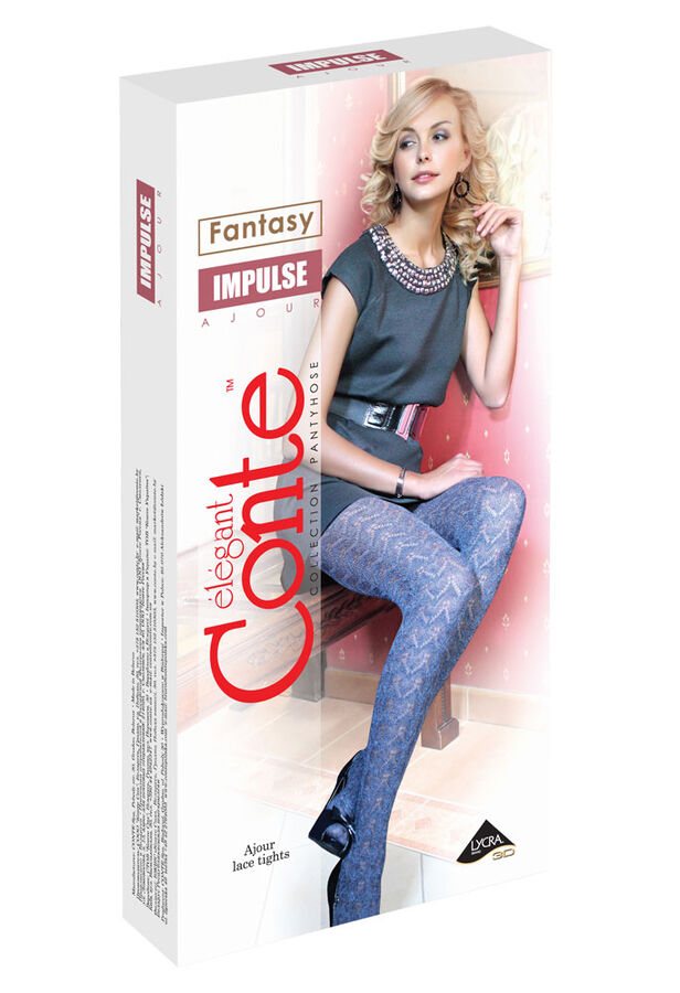 Impulse колготки (Conte) теплые ажурные из хлопка, эффект 3D ...