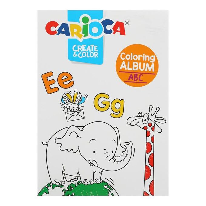 Набор д/рисования Carioca Coloring Album ABC &amp; NUMBERS, 6 флом + 1 раскр + футляр 42985