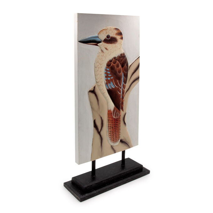 Панно настольное райская птица Бали дерево Албезия роспись 50cm-23см