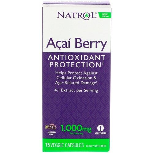 Антиоксидант Ягоды Асаи Acaiberry 1000 mg Natrol 75 капс.