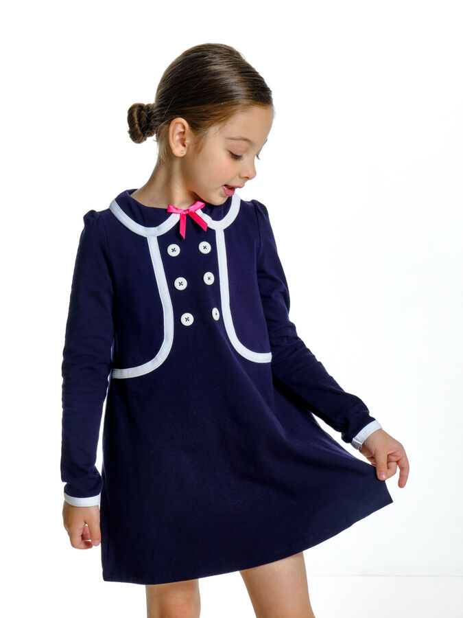 Mini Maxi Платье с пуговицами (98-122см) UD 1407-2(2) т.синий