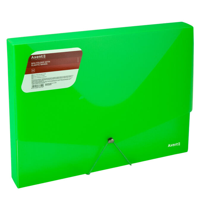 Папка на резинке объемная Axent 1502-26-A, А4, прозрачный зеленый