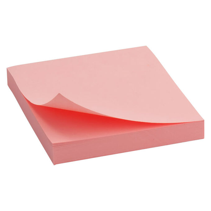 Блок бумаги с липким слоем Delta D3314-03, 75x75 мм, 100 листов, розовый
