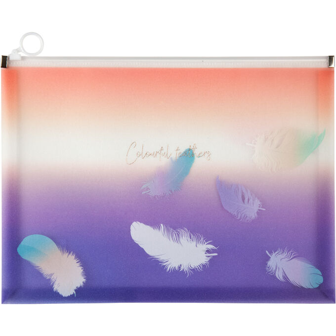 Папка на молнии zip-lock Axent Colourful Feather 1452-92-A, А4+