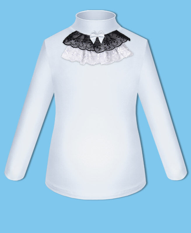 Белая школьная блузка для девочки 8111-ДШ18