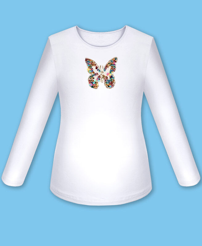 Белая школьная блузка для девочки 8287-ДШ18