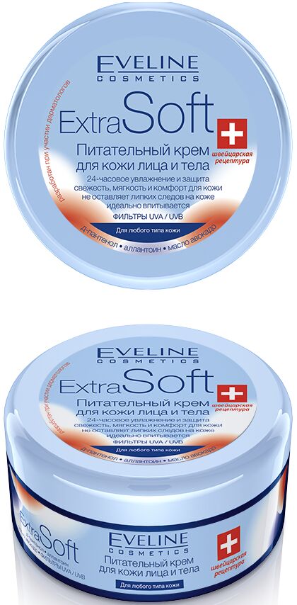 EVELINE Extra soft Питательный крем для кожи лица и тела для всех типов кожи 200ml