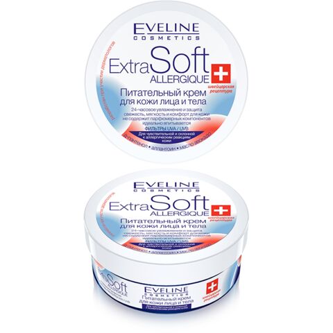 EVELINE Extra soft Питательный крем для кожи лица и тела для чувствительной кожи 200ml