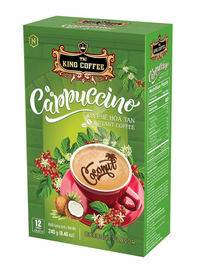 Вьетнамский растворимый кофе «King coffee » Капучино кокос ( 12 пакетиков по 20 грамм)