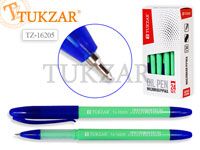 Tukzar Ручка масляная, 0,5 mm, цвет чернил синий, САЛАТОВЫЙ корпус. Производство - Россия.
