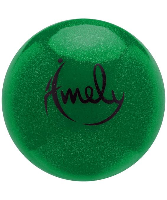 Мяч для художественной гимнастики AGB-303 15 см, зеленый, с насыщенными блестками