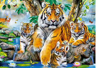 Пазлы 120 Тигры у Ручья Midi
