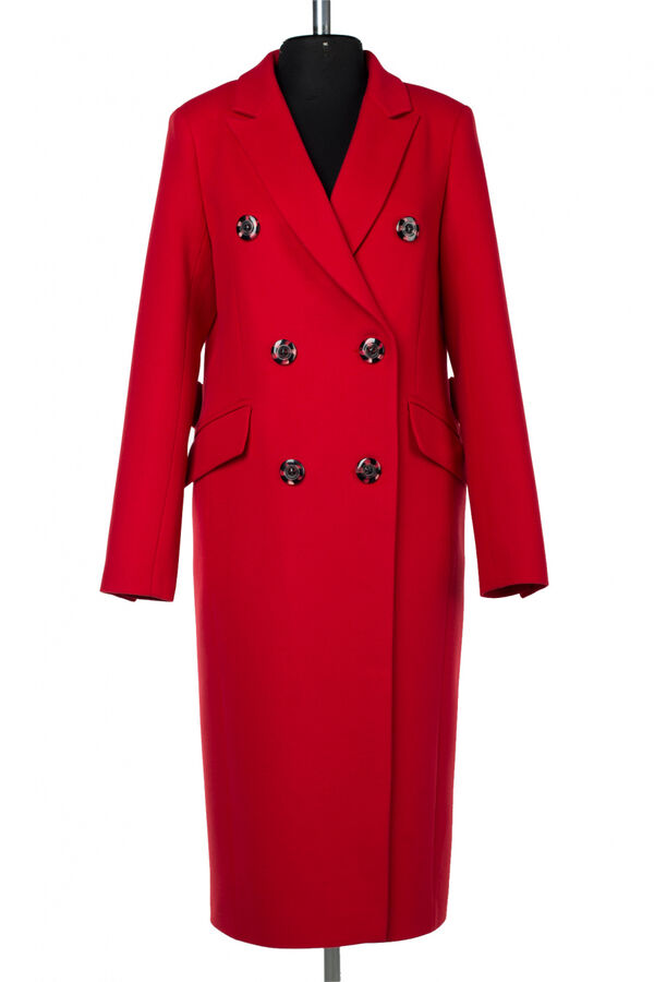 01-10097 Пальто женское демисезонное Пальтовая ткань красный