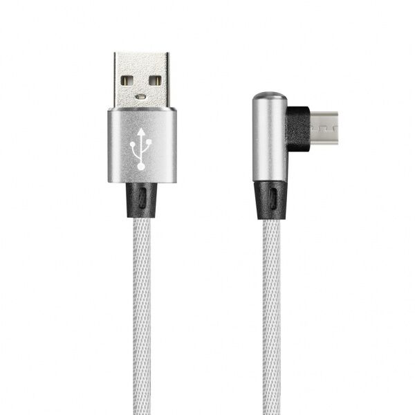 Smartbuy Дата-кабель microUSB FLOW 3D L-TYPE белый 2 А, 1 м (ik-12FLL white)/100