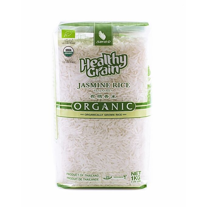 Рис жасмин белый органический Jasmine Rice Organic Sawat-D 1 кг.