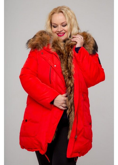 Женская зимняя куртка-парка, А-833-71, Красный