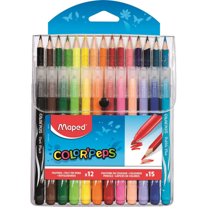 Набор для рисования Maped COLOR&#039;PEPS 12 флом + 15 цвет. каранд.,...