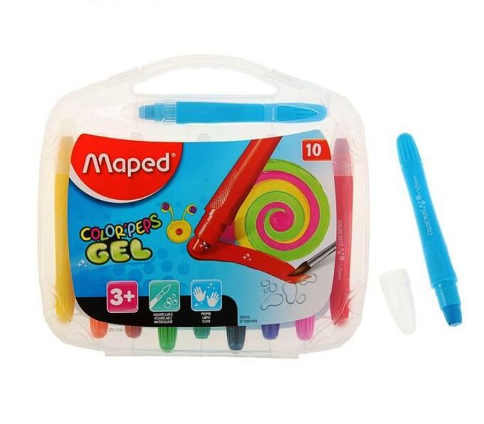 Нескучные игры Maped. Мелки цветные гелевые &quot;Color&#039;Peps Gel&quot; в пластиковой коробке  (10 цв) арт.836310