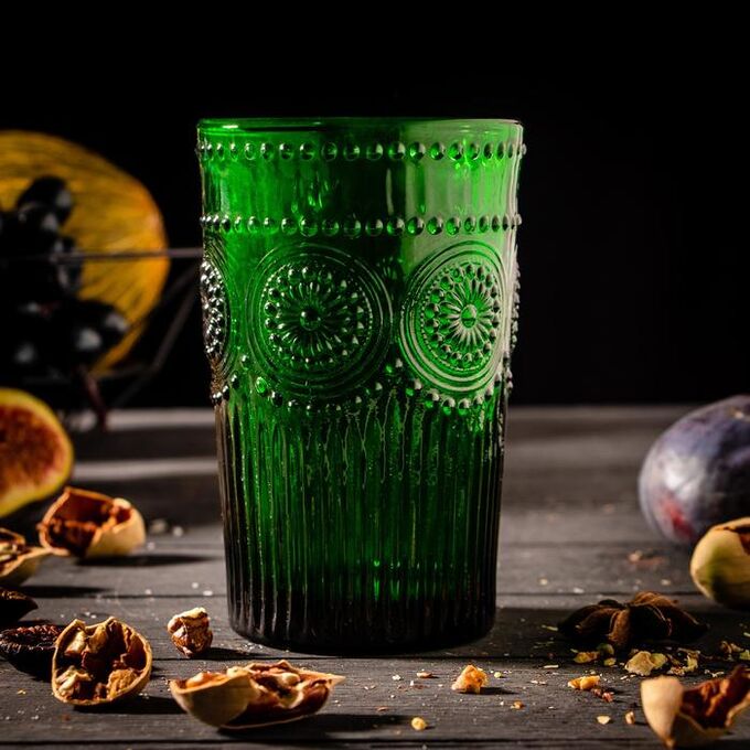 Набор стеклянных стаканов Magistro «Ларго», 350 мл, 6 шт, цвет зелёный