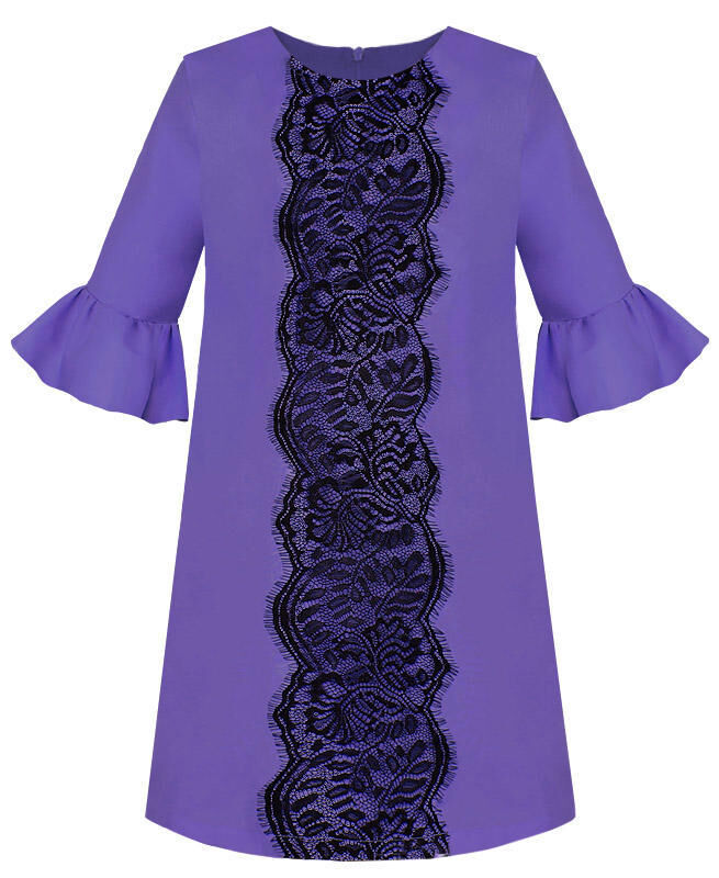 Нарядное сиреневое платье для девочки с воланами Цвет: тёмно-сиреневый