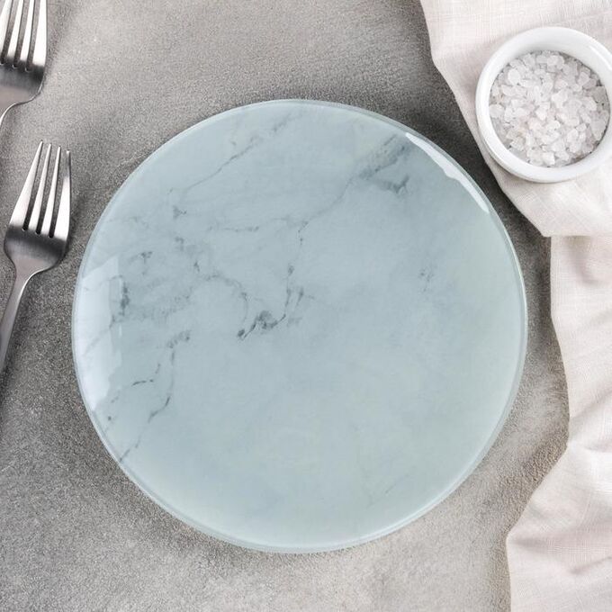 Тарелка обеденная  «Марбл белый», d=20 см