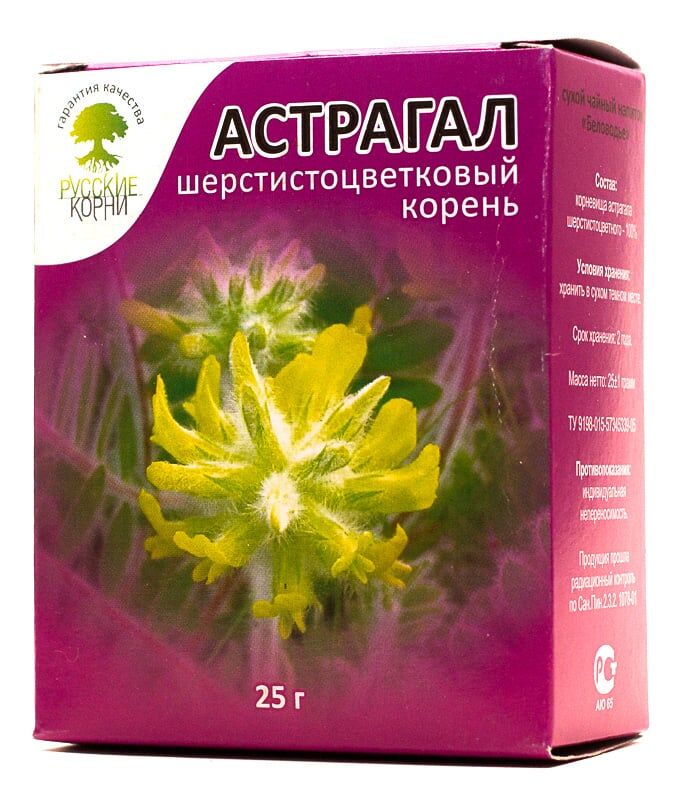 Корень астрагала в фито-аптеке Русские Корни. Астрагал шерстистоцветковый